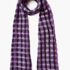 Chan Luu Scarves^Amethyst Checkered Wool Scarf