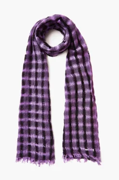 Chan Luu Scarves^Amethyst Checkered Wool Scarf