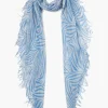 Chan Luu Scarves^Baby Blue Zebra Print Cashmere And Silk Scarf
