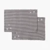 Chan Luu Placemats^Black Gingham Embroidered Placemat Set