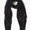 Chan Luu Scarves^Black Windowpane Cashmere Scarf