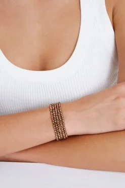 Chan Luu Bracelets^Bronze Pearl And Crystal Naked Wrap Bracelet