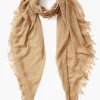 Chan Luu Scarves^Butterscotch Gingham Cashmere And Silk Scarf