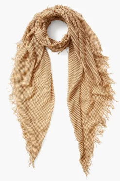 Chan Luu Scarves^Butterscotch Gingham Cashmere And Silk Scarf