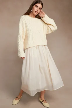 Chan Luu Bottoms^Caroline Ballet Skirt Antique White