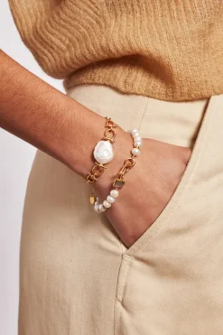 Chan Luu Bracelets^Cheval Bracelet Gold White Pearl