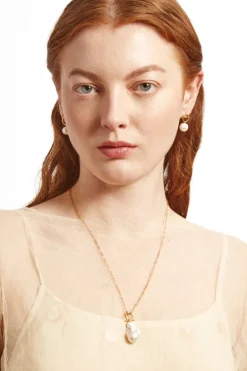 Chan Luu Necklaces^Cheval Pendant Necklace Gold White Pearl