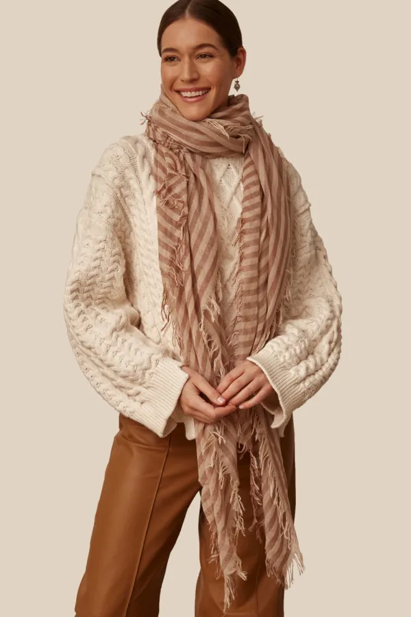 Chan Luu Scarves^Cognac Linea Cashmere And Silk Scarf