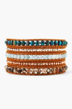 Chan Luu Bracelets^Compressed Turquoise Mix Wrap Bracelet