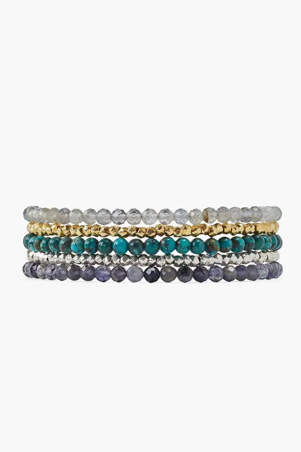 Chan Luu Bracelets^Compressed Turquoise Mix Naked Five Wrap Bracelet