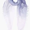 Chan Luu Scarves^Crown Blue / Pastel Lilac Dip Dyed Cashmere And Silk Scarf