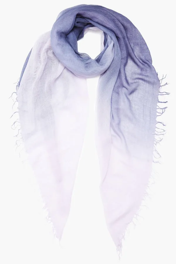 Chan Luu Scarves^Crown Blue / Pastel Lilac Dip Dyed Cashmere And Silk Scarf