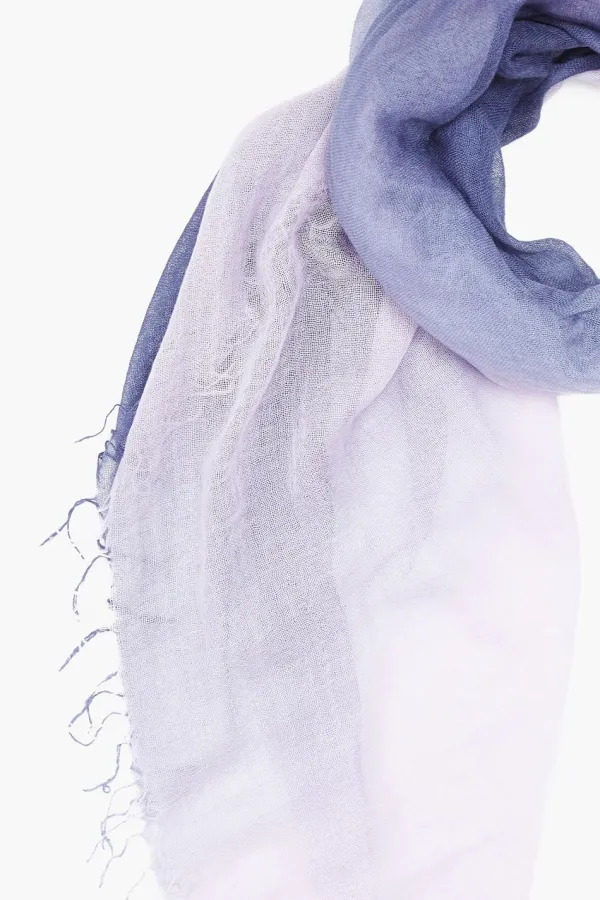 Chan Luu Scarves^Crown Blue / Pastel Lilac Dip Dyed Cashmere And Silk Scarf