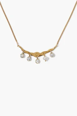 Chan Luu Necklaces^Crystal Crescent Necklace Yellow Gold