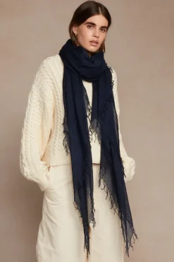 Chan Luu Scarves^Dark Sapphire Cashmere And Silk Scarf