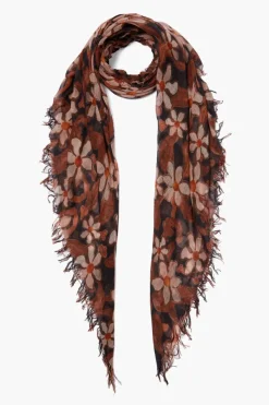 Chan Luu Scarves^Dark Sapphire Meadow Floral Cashmere And Silk Scarf