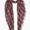 Chan Luu Scarves^Dark Sapphire Plaid Cashmere And Silk Scarf