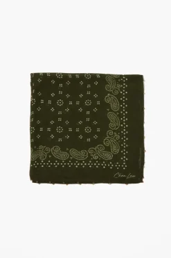 Chan Luu Bandanas^Dotted Paisley Bandana Green