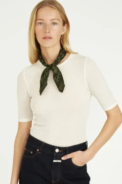 Chan Luu Bandanas^Dotted Paisley Bandana Green