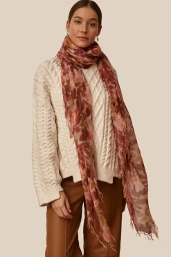 Chan Luu Scarves^Dusty Rose Floral Cashmere And Silk Scarf