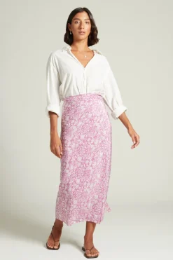 Chan Luu Bottoms^Eloise Floral Wrap Skirt Mulberry