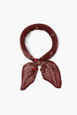 Chan Luu Bandanas^Embroidered Paisley Floral Bandana Fired Brick