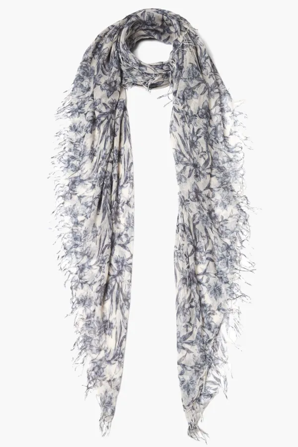 Chan Luu Scarves^Estate Blue Vintage Floral Cashmere And Silk Scarf