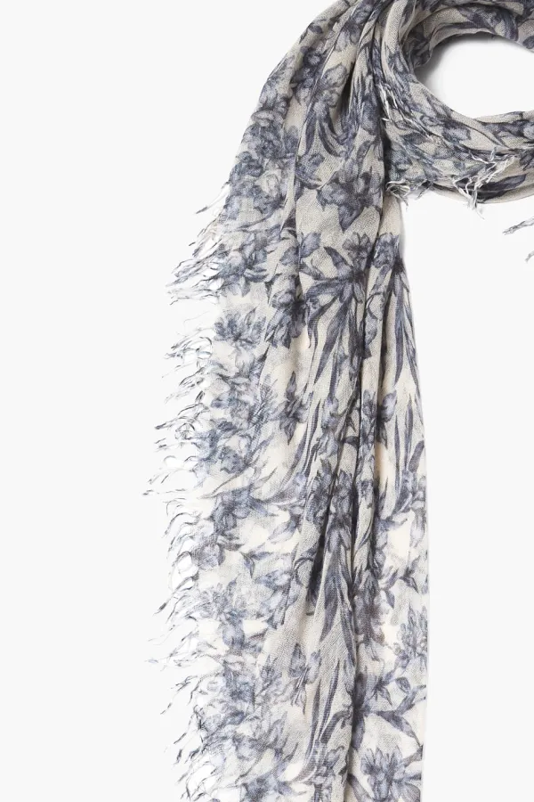 Chan Luu Scarves^Estate Blue Vintage Floral Cashmere And Silk Scarf