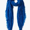 Chan Luu Scarves^Estate Blue Windowpane Cashmere Scarf