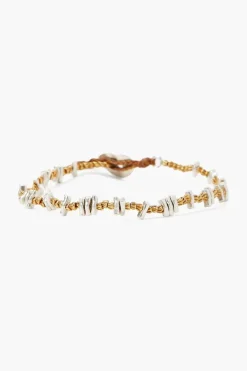 Chan Luu Bracelets^Etched Silver And Gold Nugget Bracelet