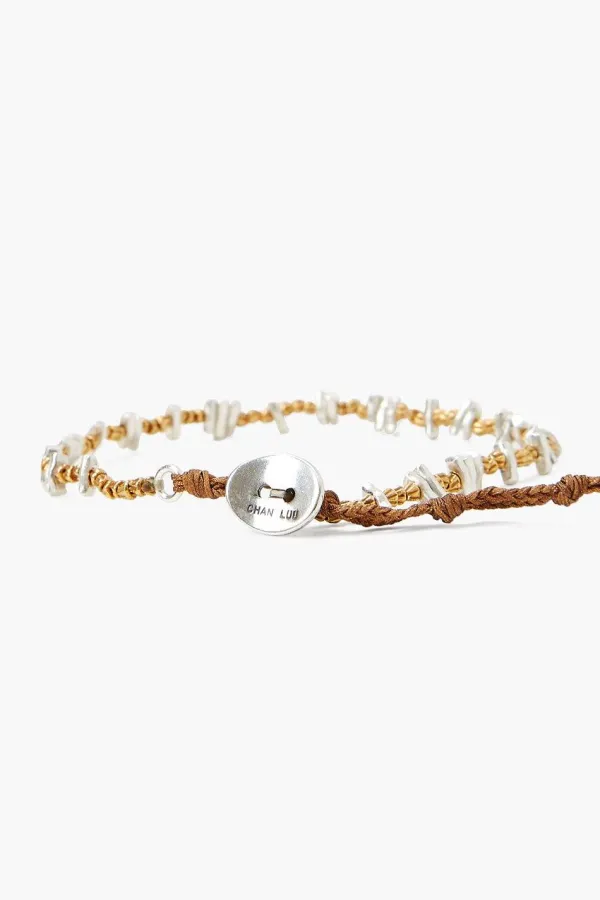 Chan Luu Bracelets^Etched Silver And Gold Nugget Bracelet