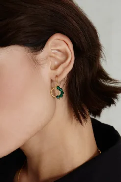 Chan Luu Earrings^Evangeline Hoop Earrings Emerald