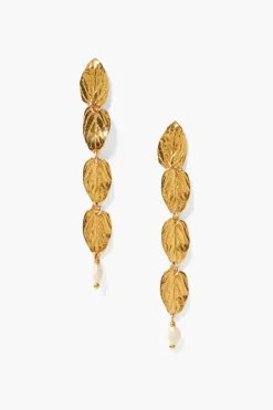 Chan Luu Earrings^Falling Leaf Tiered Earrings White Pearl