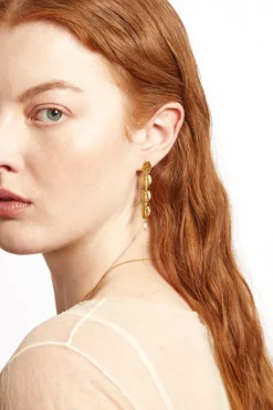 Chan Luu Earrings^Falling Leaf Tiered Earrings White Pearl