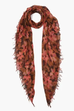 Chan Luu Scarves^Fired Brick Meadow Floral Cashmere And Silk Scarf