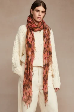 Chan Luu Scarves^Fired Brick Meadow Floral Cashmere And Silk Scarf