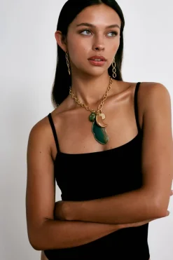 Chan Luu Necklaces^Florence Charm Necklace Green Mix