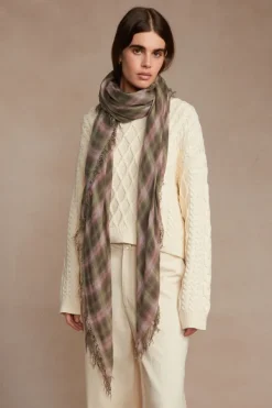 Chan Luu Scarves^Forest Plaid Cashmere And Silk Scarf