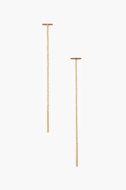 Chan Luu Earrings^Gold Bar Chain Thread Earrings