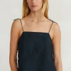Chan Luu Tops^Grace Embroidered Top Navy