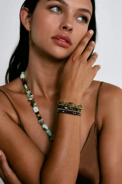 Chan Luu Bracelets^Granada Naked Wrap Bracelet Green Garnet