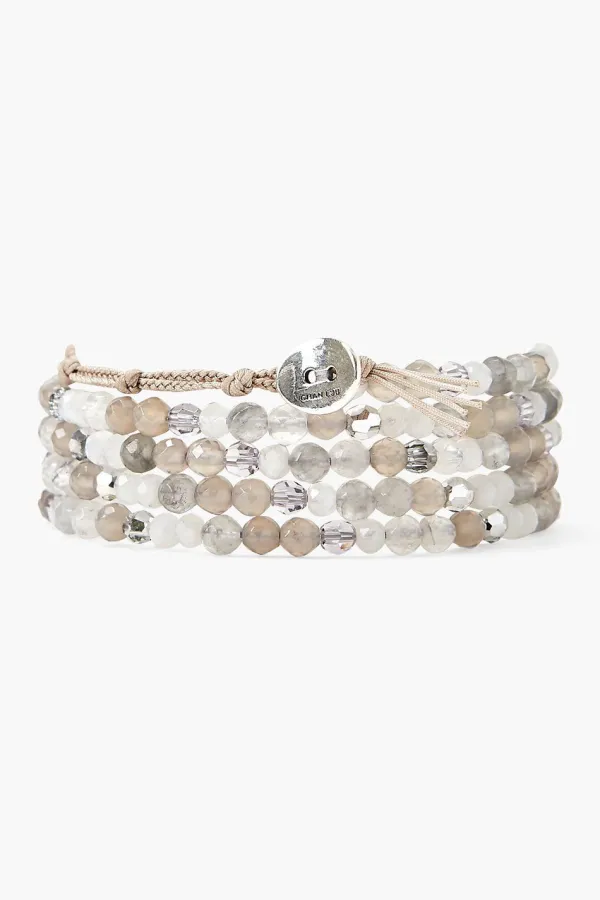 Chan Luu Bracelets^Grey Onyx And Crystal Naked Wrap Bracelet