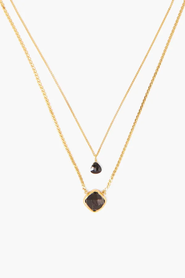 Chan Luu Necklaces^Hypersthene And Black Spinel Duo Gold Cliff Necklace