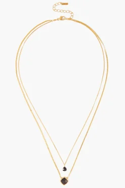 Chan Luu Necklaces^Hypersthene And Black Spinel Duo Gold Cliff Necklace