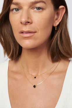 Chan Luu Necklaces^Hypersthene And Black Spinel Duo Gold Cliff Necklace