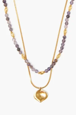 Chan Luu Necklaces^Iolite And Gold Double Layer Necklace