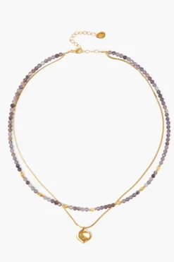 Chan Luu Necklaces^Iolite And Gold Double Layer Necklace