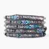 Chan Luu Bracelets^Iolite Mix Wrap Bracelet On Gunmetal Leather