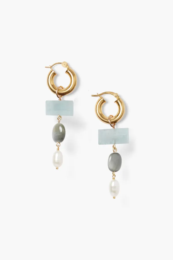 Chan Luu Earrings^Jolie Hoop Earrings Aquamarine Mix