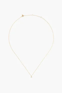 Chan Luu Necklaces^14K Gold And White Diamond Initial Necklace